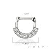 MULTI GEM CZ SABRE FAN RADIANCE SEPTUM HINGED CLICKER